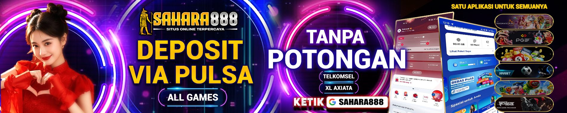 DEPOSIT PULSA TANPA POTONGAN SAHARA888